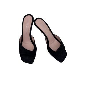 LOUIS VUITTON Black Monogram Canvas Slides, Size 34 EU (4 US)